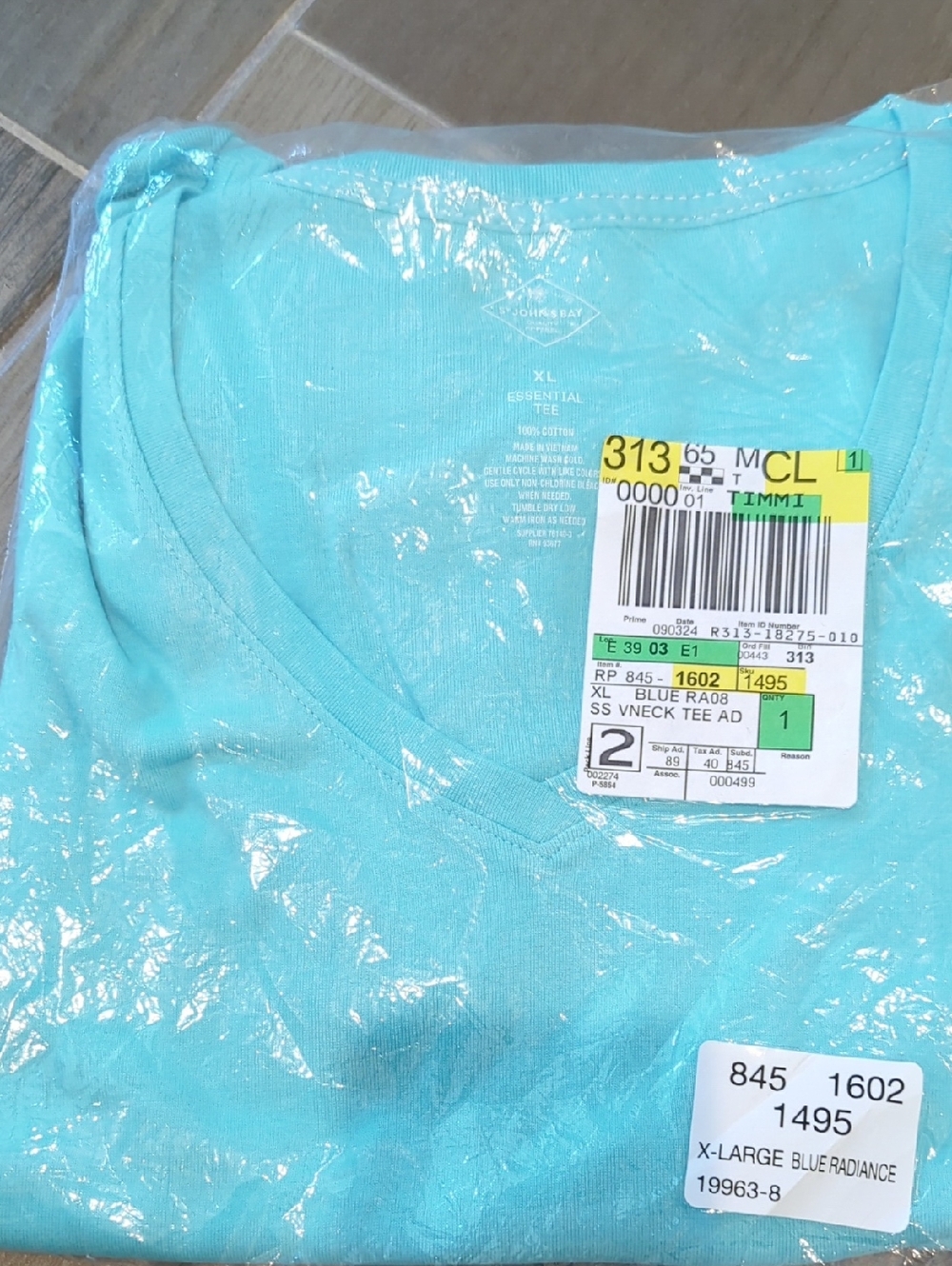 St. John's Bay XL Essential Tee in Aqua